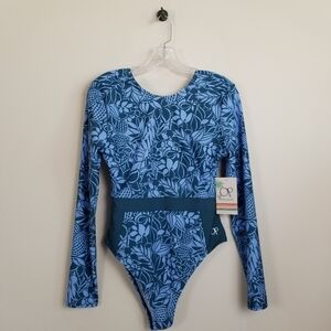 OP Long Sleeve One-Piece Swimsuit Large NWT
